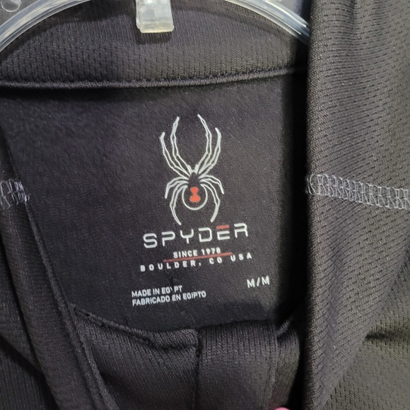 Spyder Black 1/4 zip Black Long sleeves Base Layer Top size M - Picture 4 of 4